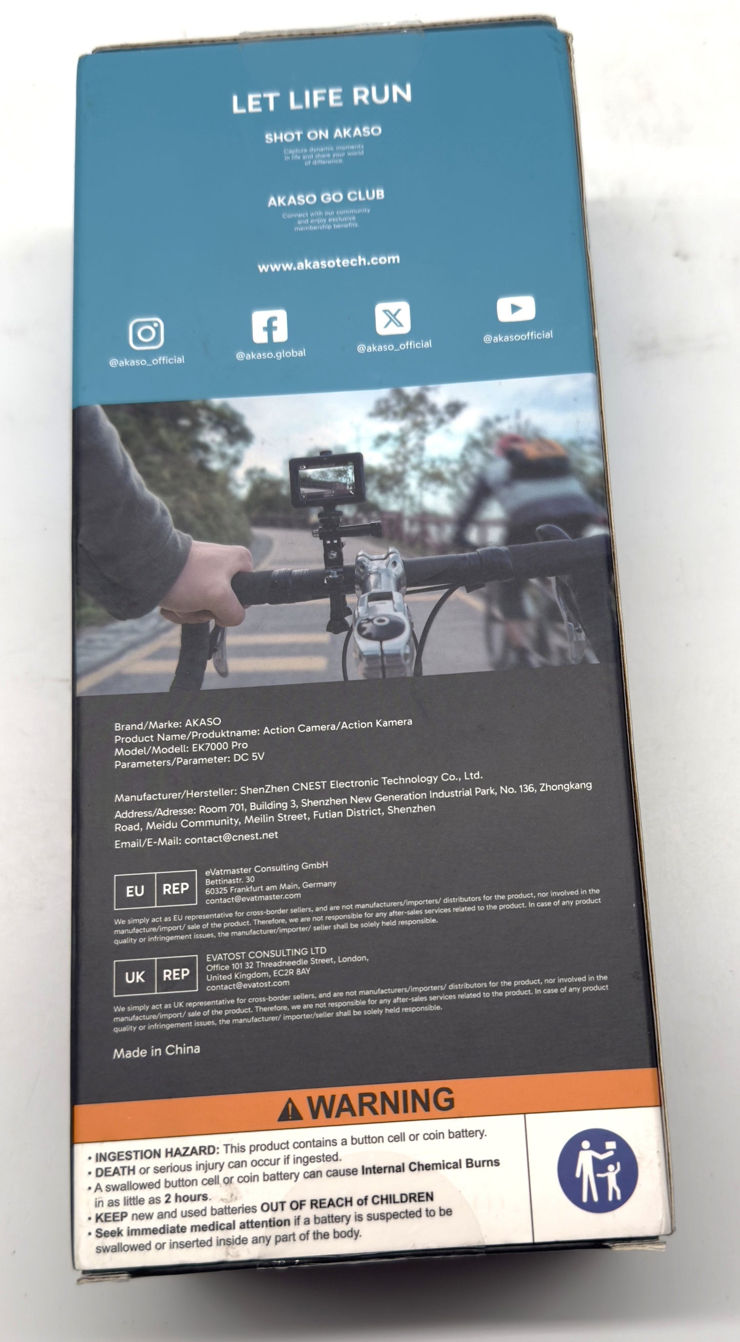 AKASO 4K Action Cam (20 MP, WiFi, Unterwasserkamera, A-/B-Ware)