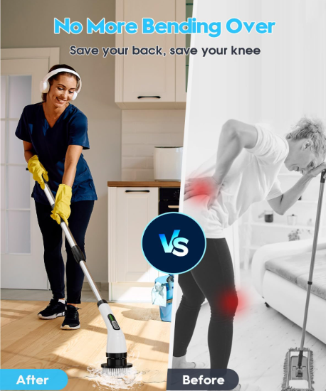 Elektrischer Spin Scrubber, kabelloser Power-Duschschrubber für Bad, Fliesen & Wanne (A-/B-Ware)