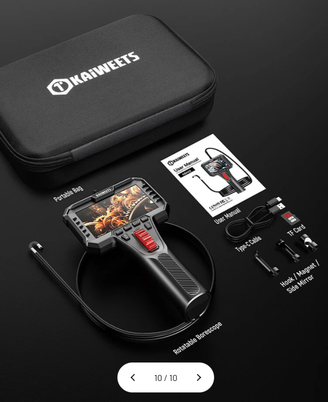 KAIWEETS KBA02 Two-Way Articulating Borescope Camera (A-/B-Ware)