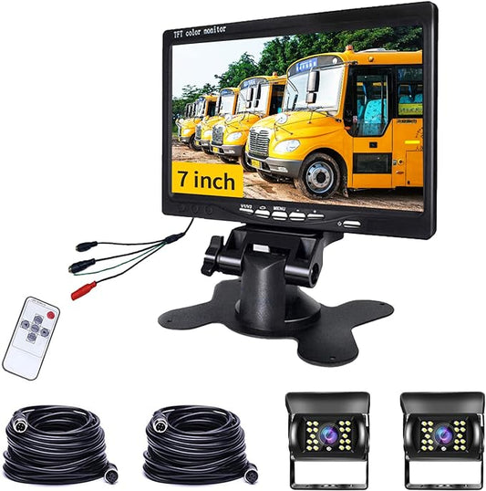 Rückfahrkamera-Set mit 7 Zoll-LCD-Monitor & Dual Backup Kamera