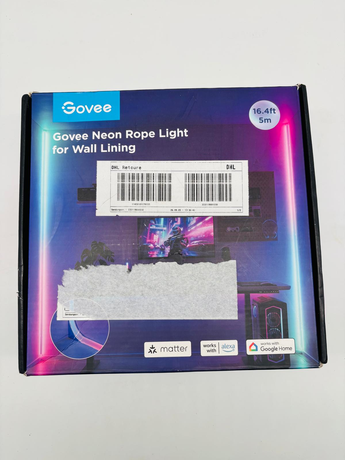 Govee Neon LED Strip für Sockelleisten (5 m, RGBIC, A-/B-Ware)