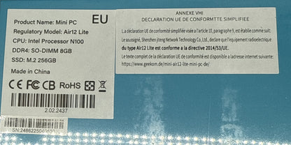 GEEKOM Air12 Lite Mini PC (A-Ware)