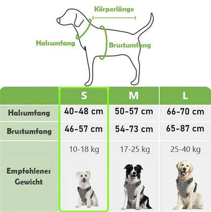 Hundegeschirr Größe L Sicherheitsgeschirr Anti-Zug reflektierend gepolstert