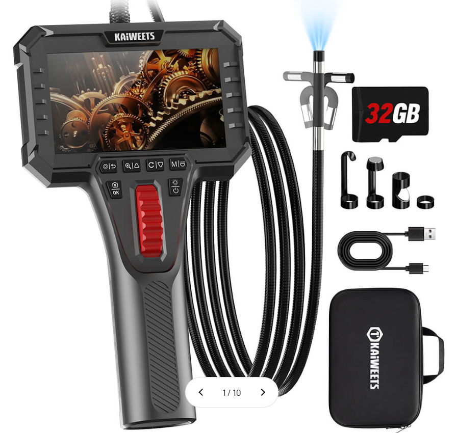 KAIWEETS KBA02 Two-Way Articulating Borescope Camera (A-/B-Ware)