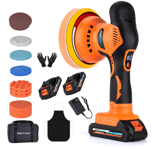 Protmex Akku-Poliermaschine 21V (A-/B-Ware, Tasche nicht dabei, Verpackung beschädigt)