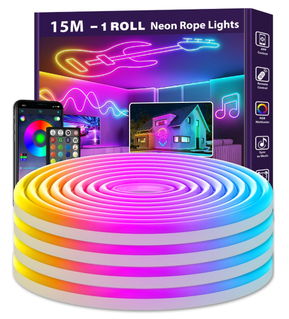 LED Neon Rope Lights (Flex-Neon Lichtschlauch, inkl. Zubehör, A-/B-Ware)