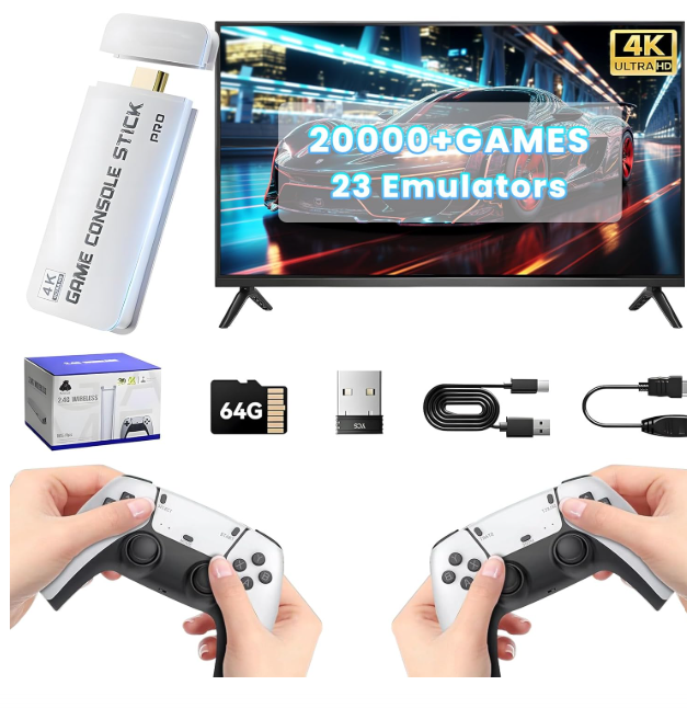 Ozvavzk Retro Game Stick 4K (M15, 20.000+ Spiele, 23 Emulatoren, A-/B-Ware)