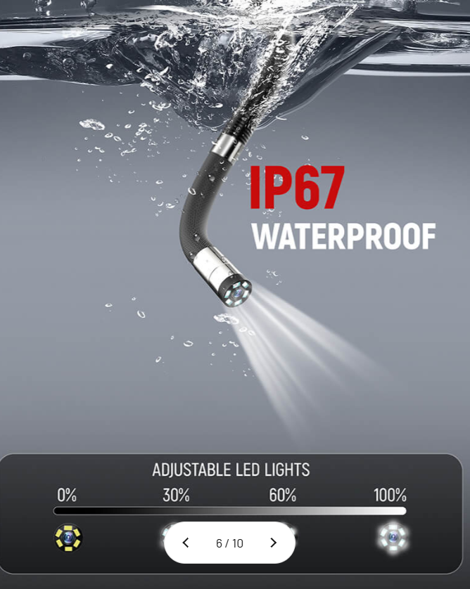 KAIWEETS KBA02 Two-Way Articulating Borescope Camera (A-/B-Ware)