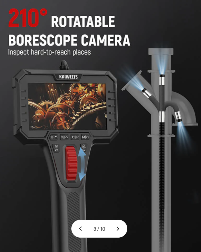 KAIWEETS KBA02 Two-Way Articulating Borescope Camera (A-/B-Ware)