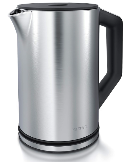 Arendo Edelstahl Wasserkocher „ELEGANT“ (1,5L, Temperatureinstellung 40–100°C)