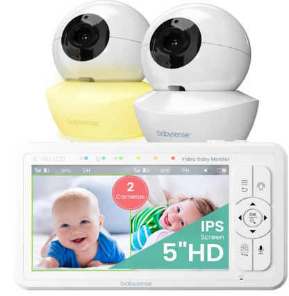 Babysense Babyphone HD 5 Zoll mit 2 Kameras (A-/B-Ware)