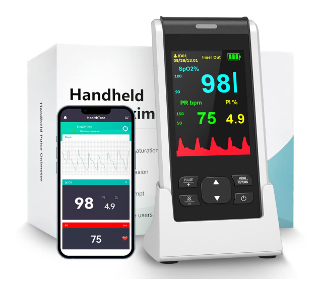 Finger-Pulsoximeter mit App &amp; Wiederaufladbar (A-/B-Ware)